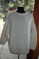Cladurknit Irish Fisherman Traditional Aran Cable Knit Wool Sweater SZ L