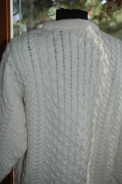 Cladurknit Irish Fisherman Traditional Aran Cable Knit Wool Sweater SZ L