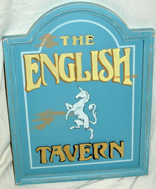 The English Tavern Wooden Sign