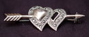 Sterling Silver & Marcasite Arrow Heart Pin