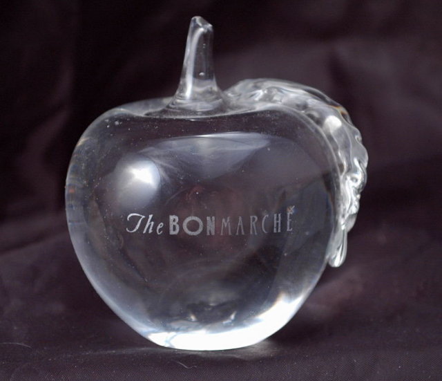 Glass Crystal Paperweight Etched