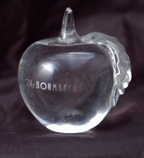 Glass Crystal Paperweight Etched