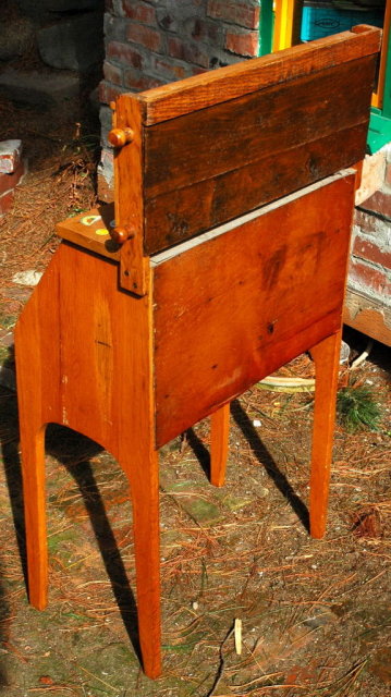 Oak Child's Slant Front Desk with drawer & etc