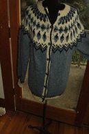 Slate Blue Icelandic Wool Sweater Large