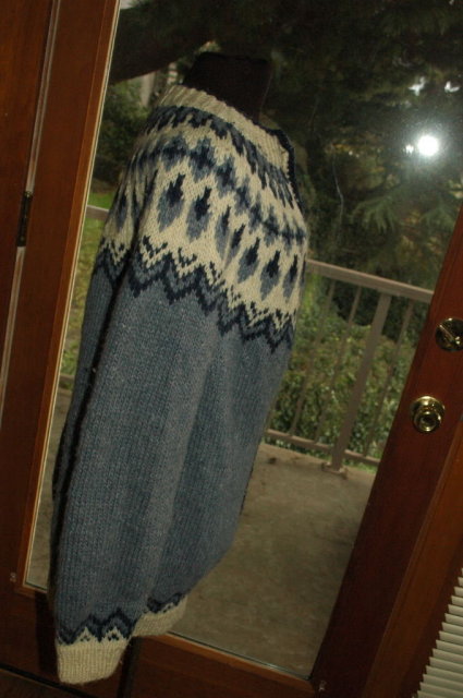 Slate Blue Icelandic Wool Sweater Large