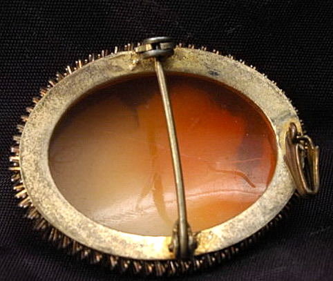 Shell Cameo, Hand Carved 3 Women /Brooch Pendant