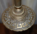 Pair Oriental Chinese Brass Lamps with Shades Mid Century Retro