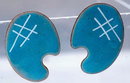 Vintage Enamel over Copper MODERNIST EARRINGS Artist Pallet