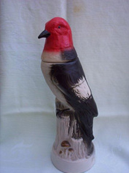 Jim Beam Red Head Wood Pecker Whiskey Bottle