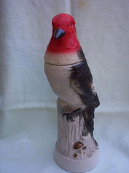 Jim Beam Red Head Wood Pecker Whiskey Bottle