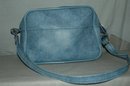 Retro Vintage Carry on luggage Shoulder Bag, Blue Vinyl