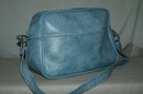 Retro Vintage Carry on luggage Shoulder Bag, Blue Vinyl