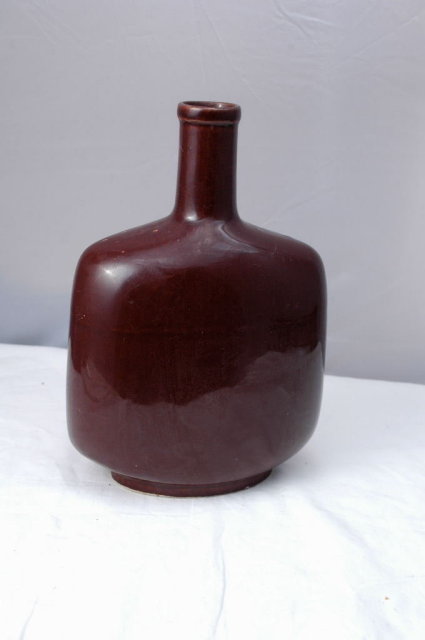 Brown Stoneware Ceramic Bottle Flask