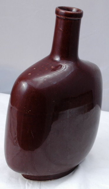 Brown Stoneware Ceramic Bottle Flask