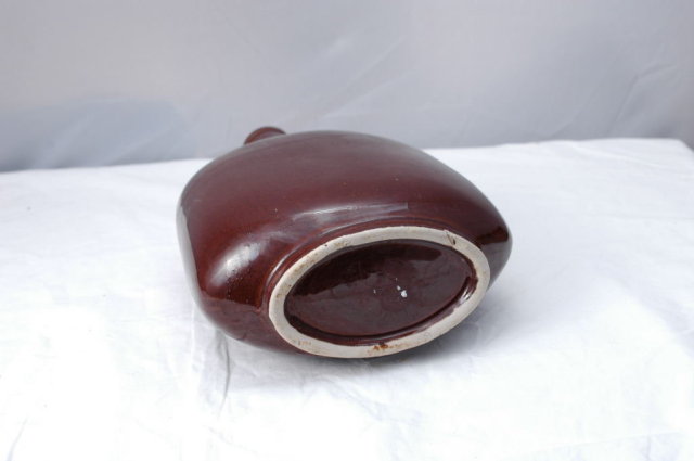 Brown Stoneware Ceramic Bottle Flask