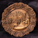 Carved Wood Plaque Twin Towns of Garmisch & Partenkirchen * PRICE REDUCED !*