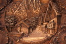 Carved Wood Plaque Twin Towns of Garmisch & Partenkirchen * PRICE REDUCED !*