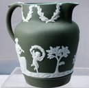 Sage Green Jasperware Pitcher Numbered Jasper Ware
