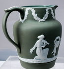 Sage Green Jasperware Pitcher Numbered Jasper Ware