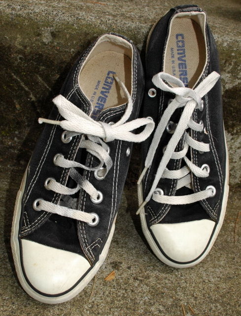 Black Vintage Converse Low top All Star Sneakers 4