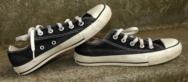 Black Vintage Converse Low top All Star Sneakers 4