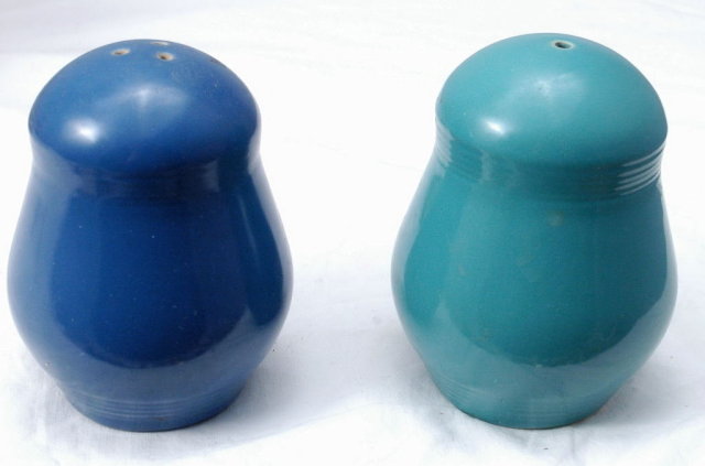 Pottery Ringed Salt & Pepper Shakers ? Fiesta ? Bauer?
