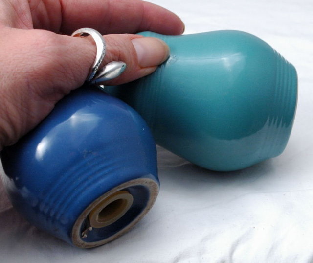 Pottery Ringed Salt & Pepper Shakers ? Fiesta ? Bauer?