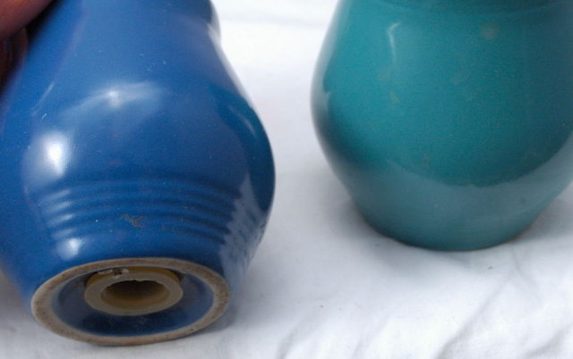 Pottery Ringed Salt & Pepper Shakers ? Fiesta ? Bauer?
