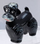 Black Poodle Figurine, black ceramic pottery
