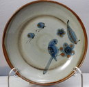 Tonala Mexican Stoneware Pottery Dish Signed KE 8.5