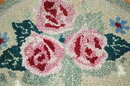 Vintage Hooked Floral Hearth Rug, Wool, hand made