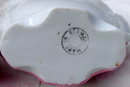 GERMAN PORCELAIN BASKET Hand painted Roses & Gold Leaf