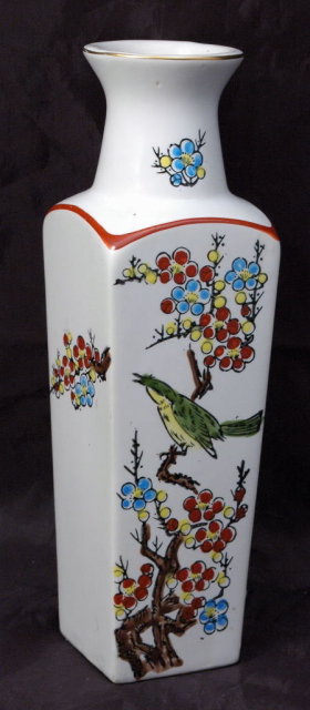 Japanese Porcelain Hand Painted Square Vase