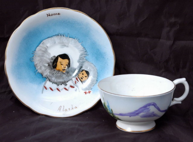 Clarence Bone China Nome Alaska Eskimo Theme Tea Cup & Saucer