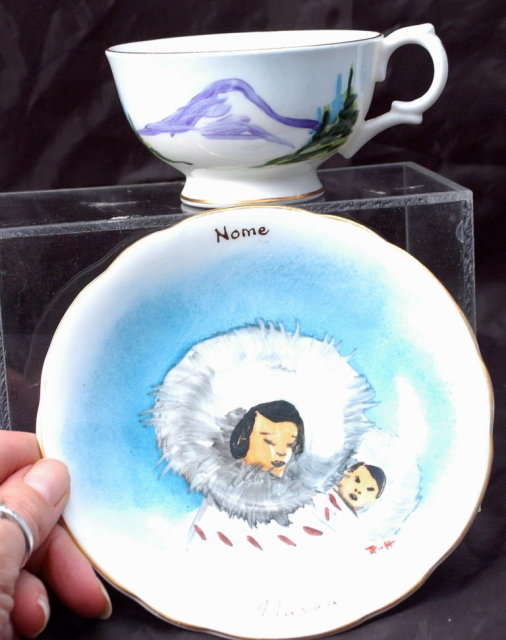 Clarence Bone China Nome Alaska Eskimo Theme Tea Cup & Saucer