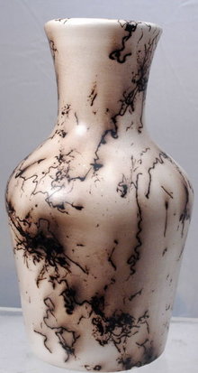 Navajo Signed Bernice Brieno Horse Hair Pottery Vase