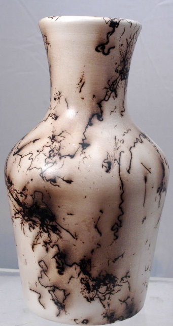 Navajo Signed Bernice Brieno Horse Hair Pottery Vase