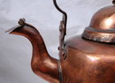 Norwegian Hammered Copper Tea Kettle hand crafted signed P. Aunøien ( to use on a wood stove)