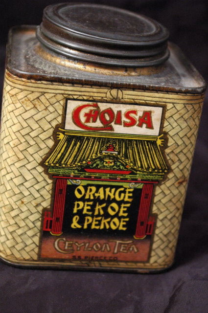 Antique Choisa SS Pierce Co. Ceylon Tea Tin * PRICE REDUCED !*