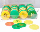Chinese Gambling Game Chips in Clear Plastic Box Rack * PRICE REDUCED !*