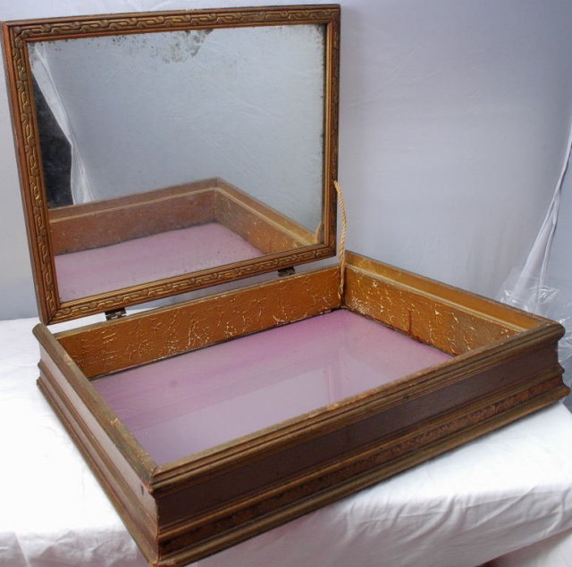 Victorian Wood / Glass Bon Bon Box made into Jewelry box PRICE REDUCTION!