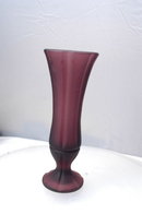 Amethyst Satin Frost Glass Bud Vase with Embossed Signaure PRICE REDUCTION!