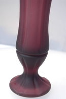 Amethyst Satin Frost Glass Bud Vase with Embossed Signaure PRICE REDUCTION!