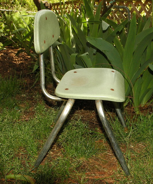 Retro Child's Chrome & Plastic Chair Carter Crafts Plano TX