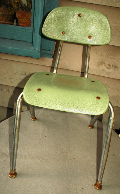Retro Child's Chrome & Plastic Chair Carter Crafts Plano TX