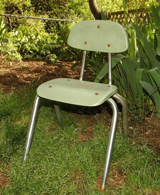 Retro Child's Chrome & Plastic Chair Carter Crafts Plano TX