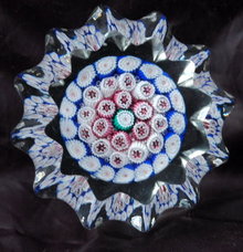 Fluted Cased Glass Millefiori Paperweight PRICE REDUCTION!