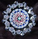 Fluted Cased Glass Millefiori Paperweight PRICE REDUCTION!