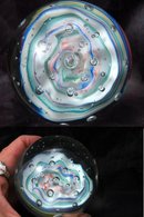 Swirled Cane Controlled Bubble Paperweight