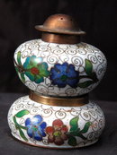 Chinese Export Stacking Cloisonne Salt Cellar & Pepper Shaker